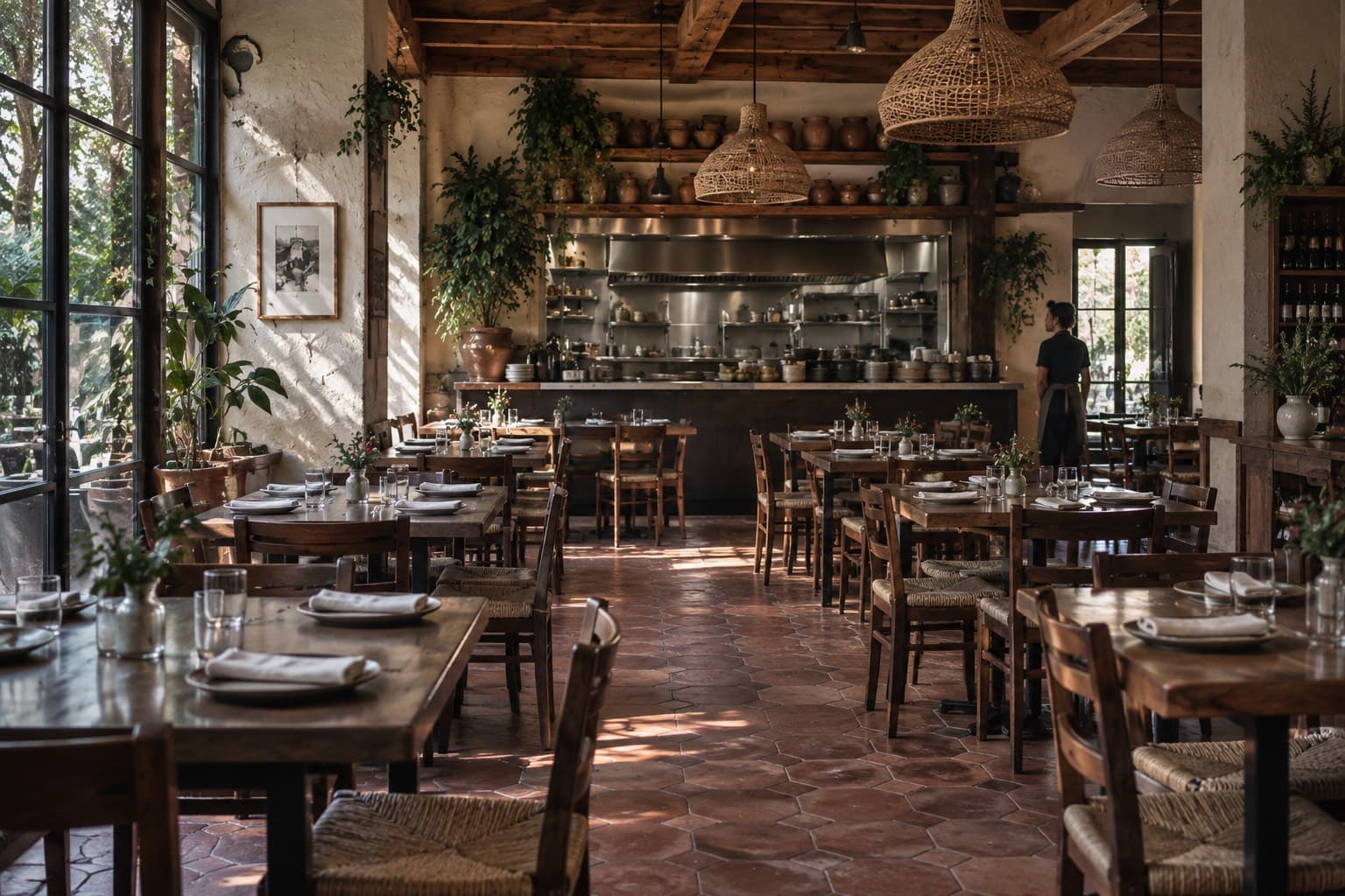 Comedor vacío antes del servicio
